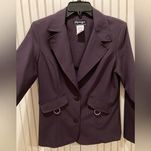 Vintage Spago Unlined Purple Cropped Jacket Blazer Women’s Size SMALL
